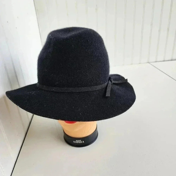 NWT House Of Harlow 1960 100% Black Wool Floppy Hat Womens Band Brand New main image 10